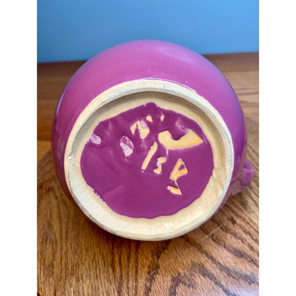 Vintage Bybee Pottery Mauve Pitcher Primitive Signed on Bottom From Kentucky - Picture 6 of 9